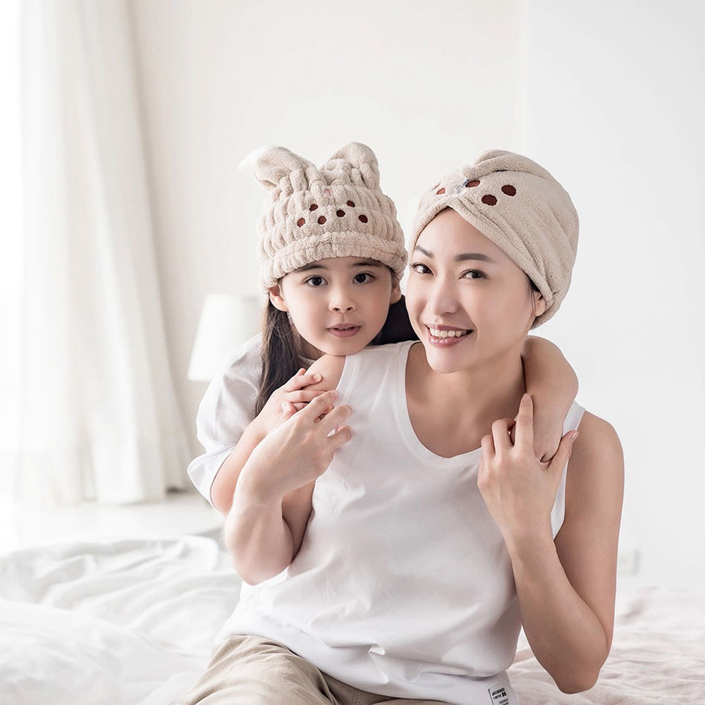 SANSO LIFE 美食系列超細纖維擦頭包巾 珍珠奶茶